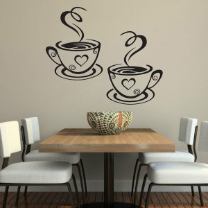Sticker Perete Bucatarie Cesti Cafea