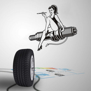 Sticker Perete Garaj Auto Service Sexy Girl
