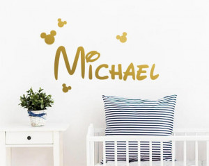 Sticker Perete Nume Copil Mickey M4