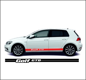 Stickere auto Dungi Laterale Volkswagen Golf GTD (Set 2 buc)