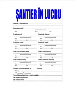 Banner Panou Santier in Lucru