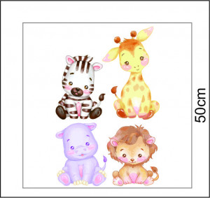 Set 4 Stickere Perete Watercolor Animale M1 - Img 2
