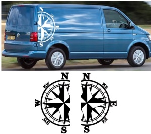 Set Stickere Auto Busola Compass