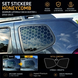 Set Stickere geamuri Honeycomb Dacia Duster 1 (2010-2017)