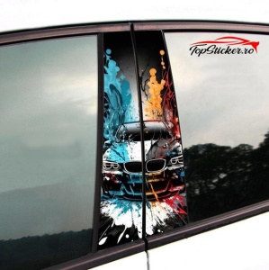 Set Stickere Stalpi Usi BMW Car