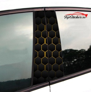 Set Stickere Stalpi Usi Honeycomb Yellow