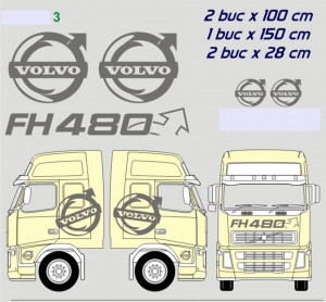 Set Stickere Volvo Fh 480 Laterale + Masca