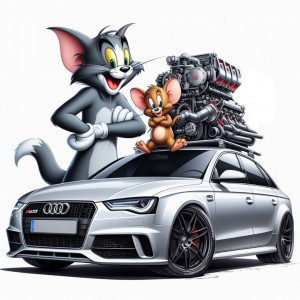Sticker Auto color Tom&Jerry Audi