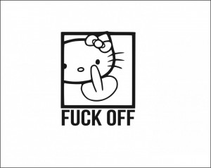 Sticker Auto Hello kitty F**k