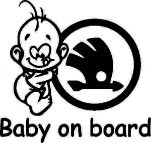 Sticker Baby on Board Skoda