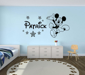 Sticker Perete Nume Copil Mickey M2