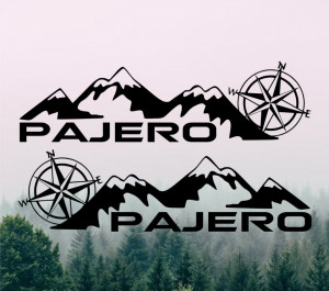 Stickere Auto Off Road Mitsubishi Pajero (set 2 buc)