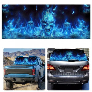 Folie One Way Vision Luneta Blue Flames M1