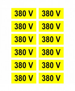 Set 12 buc Indicator autocolant Atentie 380 V