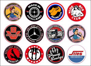 Set 12 Stickere Rotunde Camion Old School