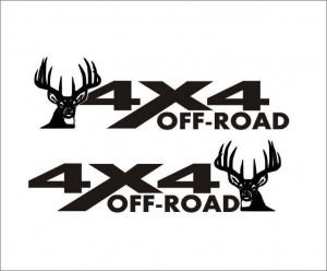 Set 2 buc Stickere Off Road 4x4 Cerb 60 cm
