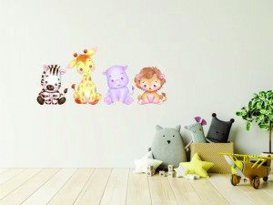 Set 4 Stickere Perete Watercolor Animale M1