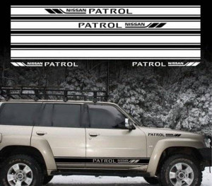 Set Stickere Autocolante Off Road Nissan Patrol 2/4 usi Dungi+Scrisuri