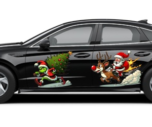Stickere auto Santa and Grinch 