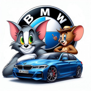 Sticker Auto color Tom&Jerry BMW