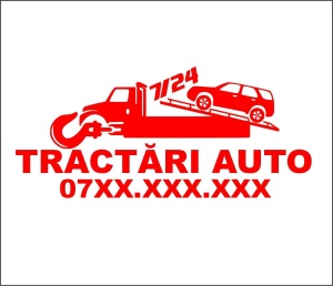 Sticker Auto Tractari Auto 7/24