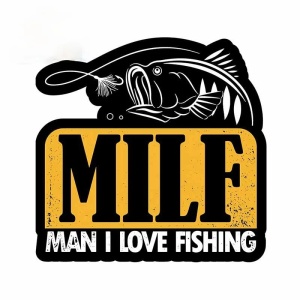 Sticker Color Pescuit Milf Man I Like Fishing