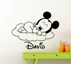 Sticker Perete Nume Copil Mickey