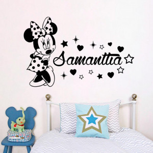 Sticker Perete Nume Copil Minnie M2 - Img 2