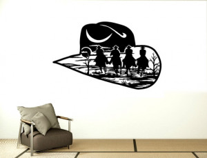 Sticker Perete Peisaj CowBoys Hat