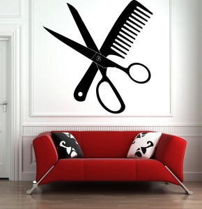 Sticker Perete Salon infrumusetare Frizerie Coafor
