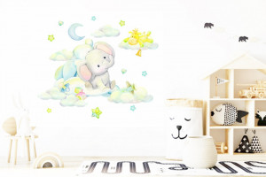 Sticker Perete Watercolor Elefant la joaca