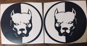 Set 2 buc Sticker Pitbull - 35 cm