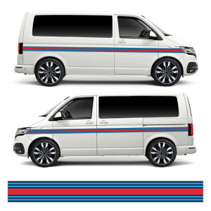 Set Stickere Auto Dungi Laterale Martini VW Transporter, Caravelle , Vito , Vivaro , etc (2 buc) - Img 2