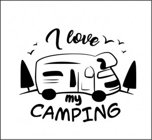 Sticker Auto I love my Camper
