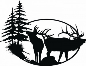 Sticker Auto Vanatoare Wild Scene Cerbi 50 cm