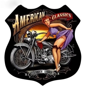 Sticker Color Old School fata American Classic