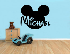 Sticker Perete Nume Copil Mickey M1