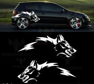Set 2 buc Sticker Auto Wolf Ride