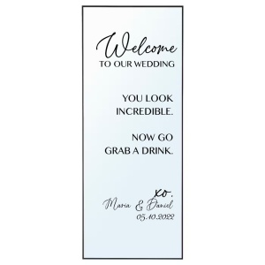 Sticker Autocolant Oglinda Nunta Welcome to our Wedding