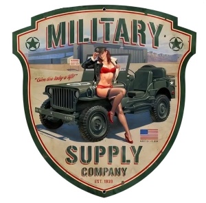 Sticker Color Old School fata Military Supply