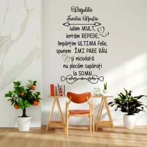 Sticker perete Familie – „Regulile Familiei”