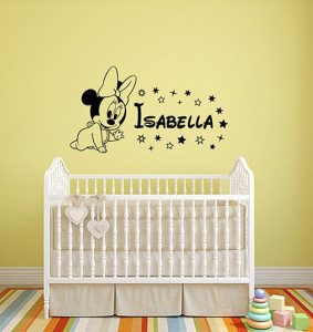 Sticker Perete Nume Copil Minnie M4