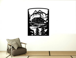 Sticker Perete Tablou Peisaj Cabana Munte