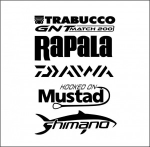 Set 5 Stickere Auto Branduri Pescuit