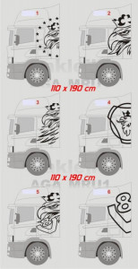 Set Stickere cabina Scania Grifon / V8 190cm set mare