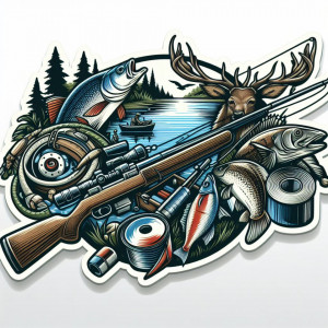 Sticker Auto Imprimat Pescuit Vanatoare M2