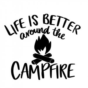Sticker Auto Life is better around campfire