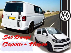 Set 2 Dungi Capota + Spate Sticker Autocolant Volkswagen T4, T5, T6, vw Caravelle