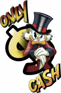 Sticker Auto Color Funny Donald Only Cash