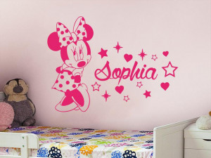 Sticker Perete Nume Copil Minnie M2